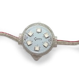 Комплект круглих LED модулів повноколірні, 6 світлодіодів SMD5050, 40 мм, IP67, 20 шт. 