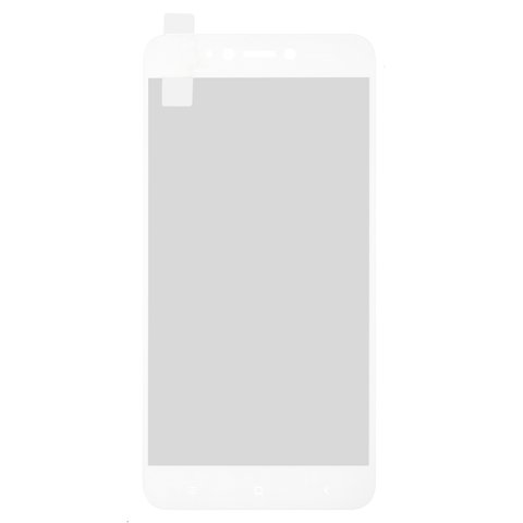 Захисне скло All Spares для Xiaomi Redmi Note 5A Prime, 0,26 мм 9H, сумісне з чохлом, Full Screen, білий, Це скло покриває весь екран.