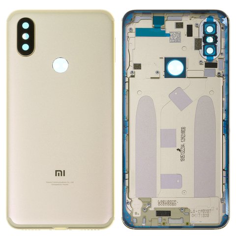Задняя панель корпуса для Xiaomi Mi 6X, Mi A2, золотистая, M1804D2SG, M1804D2SI