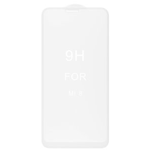 Защитное стекло All Spares для Xiaomi Mi 8, 5D Full Glue, белый, cлой клея нанесен по всей поверхности, M1803E1A