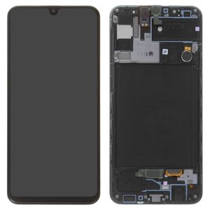 Дисплей для Samsung A307 Galaxy A30s, чорний, з рамкою, Original PRC 