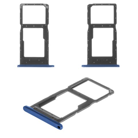 Держатель SIM карты для Huawei P Smart 2019 , синий, c держателем MMC, sapphire blue