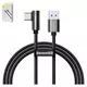 USB кабель Baseus Elbow, USB тип-C, USB тип-A, 100 см, 66 Вт, черный, с индикатором, Г-образный, в нейлоновой оплетке, #CATCS-B01