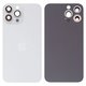 Задня панель корпуса для iPhone 13 Pro Max, срібляста, біла, із склом камери, Silver, small hole