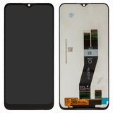 Дисплей для Samsung A037G Galaxy A03s, черный, без рамки, Оригинал (переклеено стекло), c черным шлейфом, (162x72 mm)
