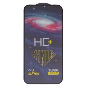 Защитное стекло HD+ для Apple iPhone 15 Plus, 0,33 мм 9H, совместимо с чехлом, Full Glue, черный