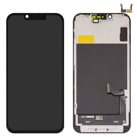 Дисплей для iPhone 16e, чорний, з рамкою, Copy, TFT , ZY, LTPS HD+
