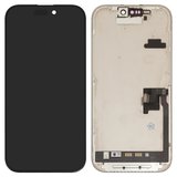 Дисплей для iPhone 16 Pro, чорний, з рамкою, Оригінал (переклеєне скло)