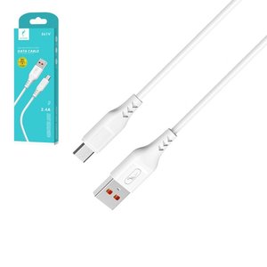 USB кабель SkyDolphin S61V, USB тип A, micro USB тип B, 100 см, 2,4 А, белый