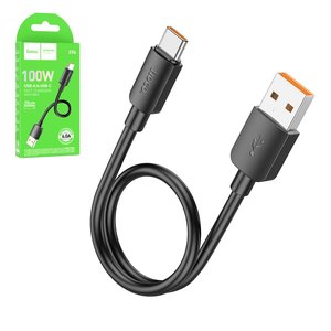USB кабель Hoco X96, USB тип C, USB тип A, 25 см, 100 Вт, 6 А, черный, #6942007609425