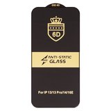 Захисне скло ESD 6D для Apple iPhone 13, iPhone 13 Pro, iPhone 14, iPhone 16e, сумісне з чохлом, Full Glue, Anti-Static, (без упаковки), чорний