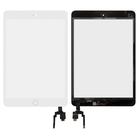 Сенсорный экран для Apple iPad Mini 3 Retina, с микросхемой , с кнопкой HOME, белый, с микросхемой , с кнопкой HOME
