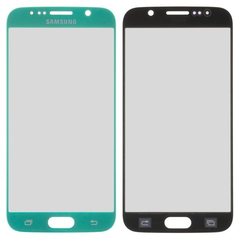 Housing Glass compatible with Samsung G920F Galaxy S6, 2.5D, blue 