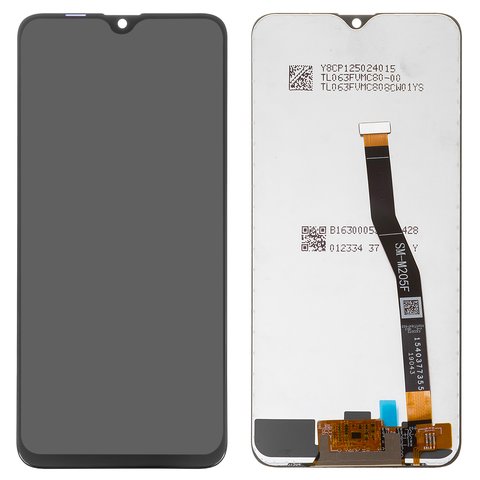 LCD compatible with Samsung M205 Galaxy M20, black, without frame, original change glass 