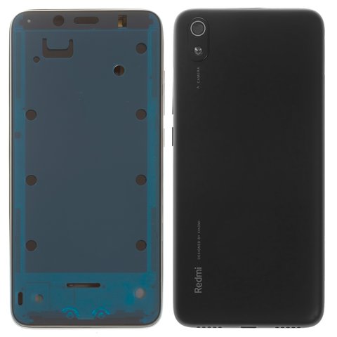 Housing compatible with Xiaomi Redmi 7A, black, matte Black, MZB7995IN, M1903C3EG, M1903C3EH, M1903C3EI 