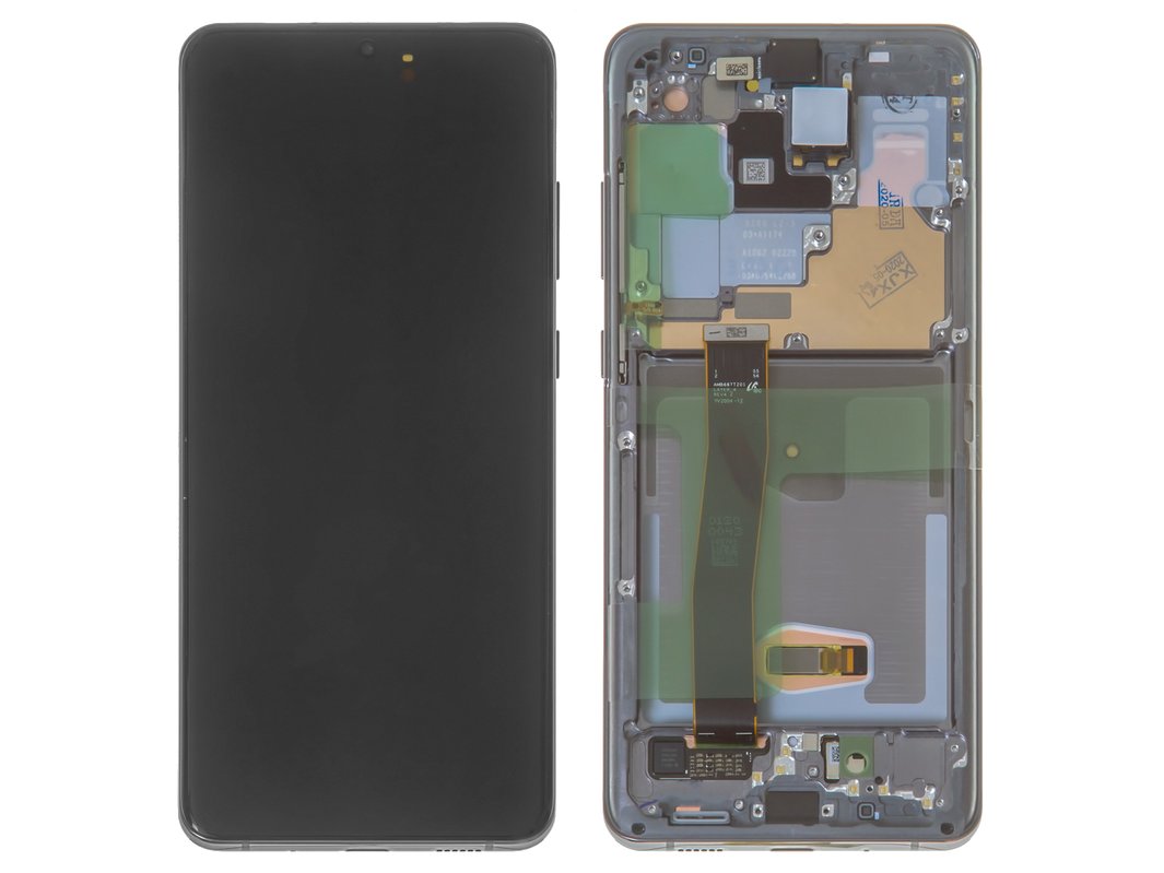 Дисплей для Samsung G988 Galaxy S20 Ultra, серый, с фронтальной камерой, с  рамкой, Original (PRC), cosmic grey - All Spares