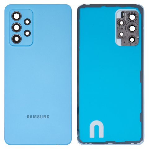 Housing Back Cover compatible with Samsung A526 Galaxy A52 5G, dark blue, with camera lens 