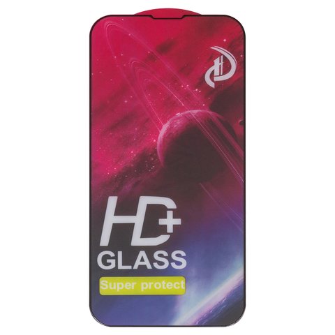 Tempered Glass Screen Protector All Spares compatible with Apple iPhone 13, iPhone 13 Pro, iPhone 14, Full Glue, compatible with case, black, the layer of glue is applied to the entire surface of the glass 