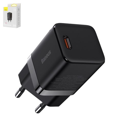 Mains Charger Baseus GaN3, 30 W, Quick Charge, black, 1 output  #CCGN010101