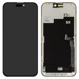 LCD compatible with iPhone 15 Pro Max, (black, with frame, HC, without IC, (OLED), GX OEM hard)