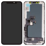 LCD compatible with iPhone XS, (black, with frame, AAA, (TFT), ZY, LTPS HD+)