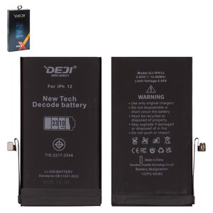 Battery Deji compatible with Apple iPhone 12, Li ion, 3.83 V , 3310 mAh, High Capacity, without error "Unknown Part", decode battery 