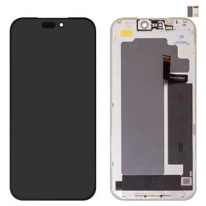 Pantalla LCD puede usarse con iPhone 17 Pro Max, negro, con marco, HC, OLED , GX OEM hard