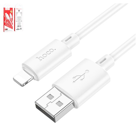 USB дата кабель Hoco X88, USB тип A, Lightning, 100 см, 2,4 А, белый