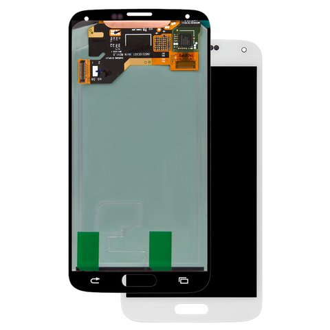 LCD compatible with Samsung G900 Galaxy S5, white, without frame, original change glass 