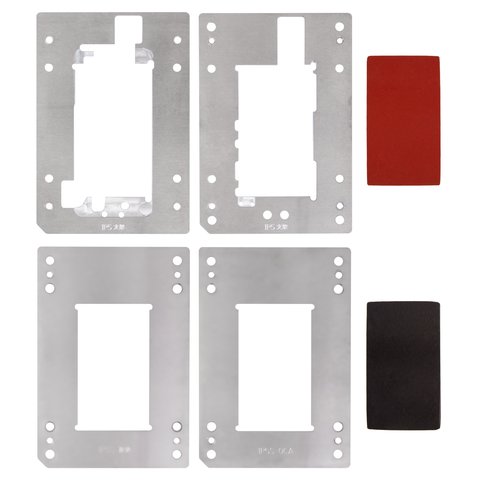 LCD Module Mould compatible with Apple iPhone 5S, iPhone 5SE; YMJ 3 01, for OCA film gluing,  to glue glass in a frame, set 