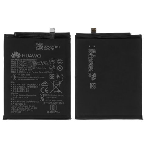 Battery HB356687ECW compatible with Huawei Honor 7X, Mate 10 Lite, Nova 2 Plus 2017 , Nova 3i, Nova 4e, P Smart Plus, P30 Lite, P30 Lite 2020  New Edition, Li Polymer, 3.82 V, 3340 mAh, Original PRC  