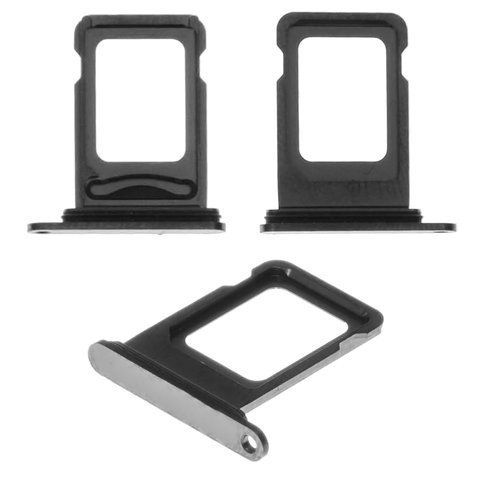SIM Card Holder compatible with iPhone 12 Pro, iPhone 12 Pro Max, black, double SIM, graphite 