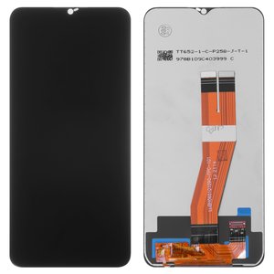 LCD compatible with Samsung A025F DS Galaxy A02s, M025 Galaxy M02s, black, without frame, High Copy, with yellow cable, 160,5x72 mm  