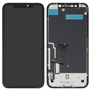 LCD compatible with iPhone XR, black, with frame, AAA, TFT , ZY, LTPS FHD 