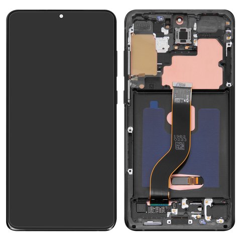 LCD compatible with Samsung G985 Galaxy S20 Plus, G986 Galaxy S20 Plus 5G, black, with frame, Original PRC , cosmic black