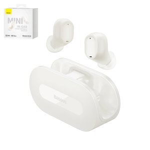 Headphone Baseus Bowie EZ10, wireless, white, with charging case, with cable  #A00054300226 Z1