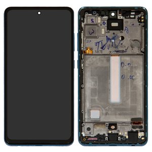LCD compatible with Samsung A525 Galaxy A52, A526 Galaxy A52 5G, dark blue, with frame, High Copy, OLED 6,42"  