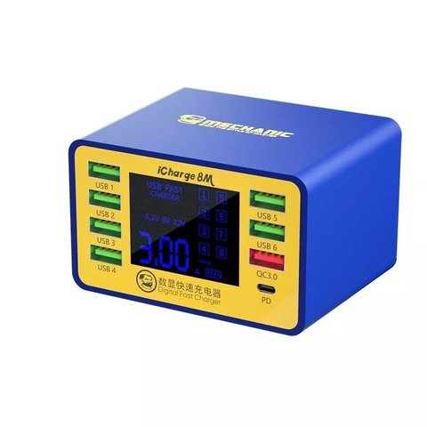Mains Charger Mechanic iCharge 8M, 50 W, 8 ports 