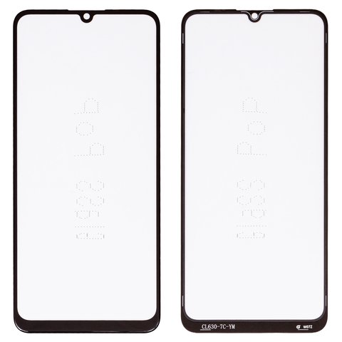 Housing Glass G+OCA PRO compatible with Huawei Honor 9A, Y6p, with OCA film, black 