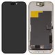 LCD compatible with iPhone 15 Pro, (black, with frame, HC, (OLED), OEM hard)