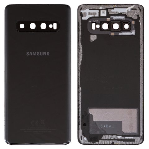 Housing Back Cover compatible with Samsung G973 Galaxy S10, black, with camera lens, refurbished, Original