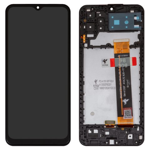 LCD compatible with Samsung A135 Galaxy A13, M135 Galaxy M13, black, with frame, FLYCDI, BS066FBM L01 D800_R5.7