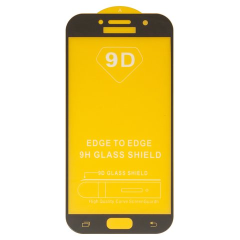 Защитное стекло для Samsung A520 Galaxy A5 2017 , совместимо с чехлом, Full Glue, без упаковки , черный