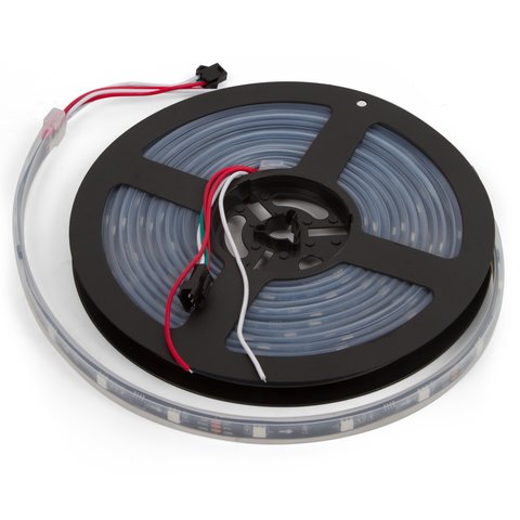 Tira de luces LED RGB SMD5050, WS2811 con controles, color negro, IP67, 12 V, 30 diodos LED m, 5 m 