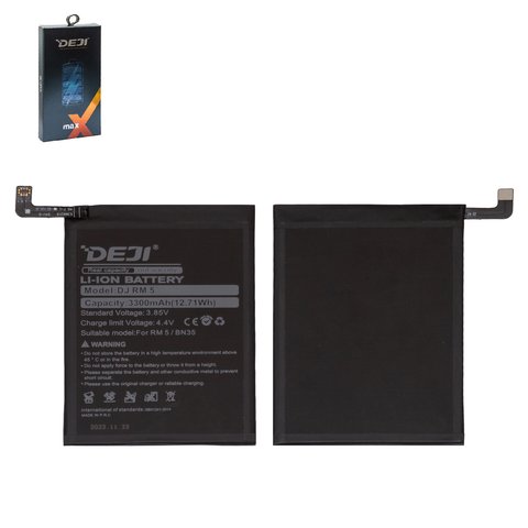 Batería Deji BN35 puede usarse con Xiaomi Redmi 5, Li ion, 3.85 V, 3300 mAh, MDG1, MDI1