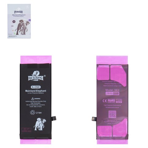 Batería Da Luxiang puede usarse con Apple iPhone SE 2020, Li ion, 3.82 V, 2600 mAh, mayor capacidad, original IC