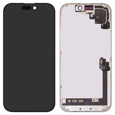 Pantalla LCD puede usarse con iPhone 17, negro, con marco, vidrio reemplazado