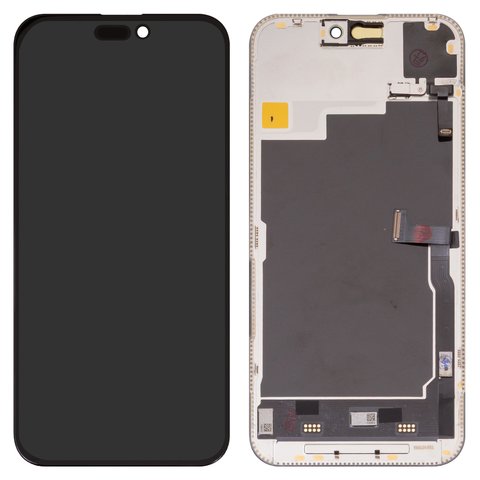 Pantalla LCD puede usarse con iPhone 15 Pro Max, negro, con marco, HC, sin error, OLED , DD OLED OEM soft, 120Hz, diagnosable