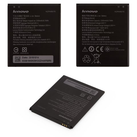 Аккумулятор BL242 для Lenovo A6010, Li ion, 3,8 В, 2300 мАч, Original PRC 
