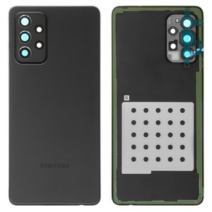 Задня панель корпуса для Samsung A725 Galaxy A72, чорна, із склом камери